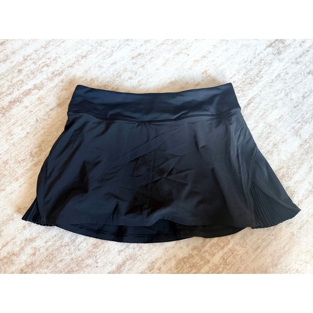 Lululemon Black Pleated Tennis Running Skirt Skort Built-In Shorts Size 6